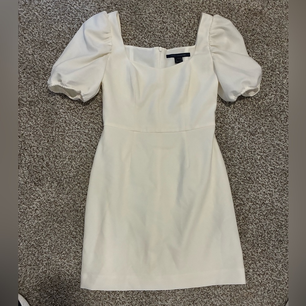 FREE SHIPPING Cream Puff Sleeve French Connnection Mini Dress